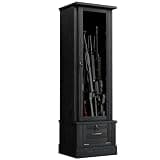 Saudism 10 Wooden Display Gun Safe for Rifles With Large Sapce Storage