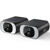 ieGeek S1 2-Pack Solar Security Cameras Wireless Outdoor, 2K 2.4Ghz WiFi Home Surveillance Camera with Embedded Solar Panel, AI Motion Sensor, Smart Alarm, Color Night Vision, Works w/Alexa