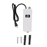 Cryfokt Tankless Water Heater Electric 3000W, Hot Water Under Sink with Brass Inlet Outlet, for Kitchen Bathroom RV (US Plug 110V)