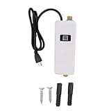 Cryfokt Tankless Water Heater Electric 3000W, Hot Water Under Sink with Brass Inlet Outlet, for Kitchen Bathroom RV (US Plug 110V)