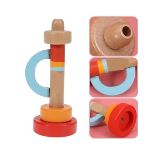 2pcs Wooden Musical Rattle & Trumpet - Educational Instrument 2-Pack