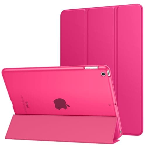 MoKo Case Fit 2018/2017 iPad 9.7 5th / 6th Generation - Slim Lightweight Smart Shell Stand Cover with Translucent Frosted Back Protector Fit Apple iPad 9.7 Inch 2018/2017, Bright Pink