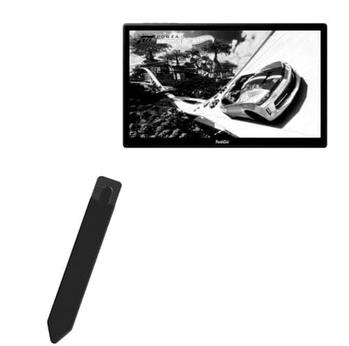 BoxWave Stylus Pouch Compatible with PeakDo Portable Monitor Touchscreen (7 in) - Stylus PortaPouch, Pen Stylii Holder Carrier Portable Self-Adhesive - Jet Black