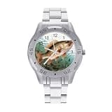 NTVOWPZO Three-Hand Analog Stainless Steel Watches for Men Easy Reader