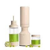 Beast Mighty 850 Stainless Steel | Compact Personal Blender | Extra Vessels | Keeps Blends Cold | Smoothies, Shakes, Sauces, Dips | Portable Straw Caps and Lids | 850W (Sand)