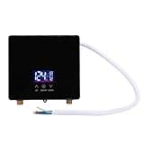Aolidsive Electric Water Heater, Stainless Steel Under Sink Water Heater, 6000W LCD Touch Screen Control Brass Ports for RV Kitchen Bathroom Wall Mounted Use