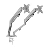 Dual Monitor Mount, Adjustable Desktop Stand for 17-30 Inch Screens, Each Arm Holds Up to 19.8 lbs, Tilt, Swivel, Rotate, Height-Adjustable, White