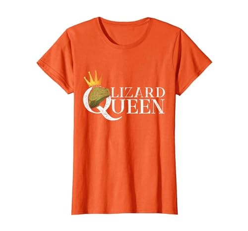 Lizard Queen Bearded Dragon for Girls T-Shirt, Women, Orange, X-Small