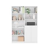 agnixnaf 2 Pcs Bookcases, 8 Tier Bookshelves White Storage Organizer, Modern Corner Display Rack for Bedroom, Living Room, Study Room, Home Office, 11.7 * 24.7 * 71.1