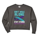 Womens I Love Someone Teal-Purple Suicide Prevention Awareness Comfort Colors Crop Sweatshirt