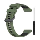 FVBBVCKAA Sports Strap Fit For Garmin Fenix 7 Pro 6 5 Forerunner 965 955 Solar 945 935 745 Watch Band Replacement Silicone Wristband Bracelet(Green Black)