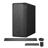 HP OmniDesk Tower Desktop, AMD Ryzen 7 8700G, 32GB DDR5 RAM, 2TB Storage (1TB SSD+1TB Docking Station Set), AMD Radeon 780M, Microsoft Copilot, Wi-Fi 6, Keyboard & Mouse, Windows 11, Black