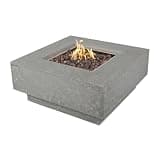 Elementi Outdoor Fire Table, Propane Gas Fire Pit, Backyard Garden Fire Pit Table, Concrete Patio Fireplaces - Manhattan Firepit, Square