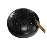 Steel Tongue Drum, 10" Steel Tongue Drum Pentatonic Musical Scale Handpan with case and Mallets(Black)