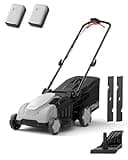Electric Lawn Mower, Self-propelled Lawn Mower Cordless 40V(2 * 20V) 18.5" Brushless Mower with Electric Cutting Height Adjustment, Higher Rotation Speed, 4 x 4.0Ah Battery and Rapid Charge Included