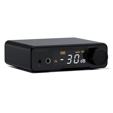 TOPPING DX1 II Gaming DAC Headphone Amplifier with 10-Band PEQ, ES9039Q2M DAC, 4.4mm Balanced & 3.5mm Output, 1000mW x2, Optical I/O, USB-C Plug-and-Play for PC/PS5/Switch (Black)