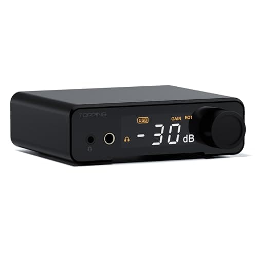TOPPING DX1 II Gaming DAC Headphone Amplifier with 10-Band PEQ, ES9039Q2M DAC, 4.4mm Balanced & 3.5mm Output, 1000mW x2, Optical I/O, USB-C Plug-and-Play for PC/PS5/Switch (Black)