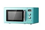 900-Watt Retro Microwave Oven With Child Safety Lock, Auto Cooking Function, LED Display, Glass Turntable, Mint Green