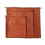 Tan Suede-Feel Drawstring Storage Pouch, 13.8 x 13.8 x 19.7 Inch Closet and Travel Organizer Bag (1 Count)