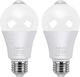 Aukora Motion Sensor Light Bulbs, 12W(100W Equivalent) E26 6500K 1000Lm 120V Motion Activated Dusk to Dawn Security Lights, Indoor Outdoor for Front Door Porch Garage Basement Hallway Closet
