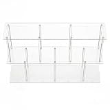 CervidomePro 3-Tier Acrylic Bookshelf 11.8''D X 47.2''W X 24.6''H Clear Long Bookcase with Large Storage Horizontal Bookshelf Easy Assembly for Home Office Living Room Bedroom
