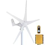 Pikasola Wind Turbine Generator Kit 400W 24V with 5 Blade, Wind Generator Kit with Charge Controller, Wind Power generator for Marine, RV, Home, Windmill Generator Suit for Hybrid Solar Wind System
