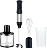 1000W Electric Hand Blender with 5 Speed Settings, Stainless Steel Blade, 700ml Beaker - Perfect for Soups, Sauces, and Smoothies