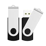JUANWE 64GB USB Flash Drive 2 Packs, 2.0 Thumb Drive Foldable USB Storage Flash Drive Memory Stick with Lanyard Hole, Jump Drive Pen Drive Zip Drive Portable Flashdrive for PC/Tablet/Mac/Car, Black