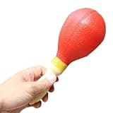 Omquot Maracas Rumba Shaker for Kids Party Toy PVC Hand Percussion Musical Instrument for Dance (Red)