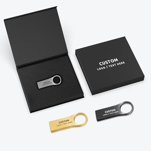 CEKEMY Personalized USB Flash Drive with Logo, 50 Pack Custom USB Zip Drive for Non-Profits, Perfect for Data Backup & Transfer (128MB,with Gift Box)