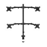 Dual Tier 4 Screen Monitor Arm, C-Clamp Quad Monitor Stand Fits 13-32" Monitors VESA 75/100mm