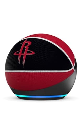 Amazon Echo Dot (newest model) | Officially Licensed NBA Limited-Edition | Houston Rockets