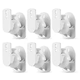 TNP Universal Satellite Speaker Wall Mount Bracket Ceiling Mount Clamp with Adjustable Swivel and Tilt Angle Rotation for Home Theater Surround Sound System Satellite Speakers - 6 Pack, White