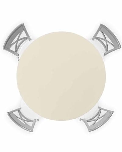 Zadaling Elastic Edged Outdoor Round Tablecloth, Cream Color Fitted Table Cover Oil-Proof Waterproof Table Cloth Indoor/Outdoor Patio Decor Use Fits Tables up to 36"-44" Diameter