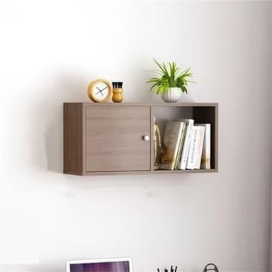 Freestanding Wooden Bookcase Lattices Open Shelves with Door Cubes Storage Cabinet for Living Room Study Multi-Room Use,Living Room