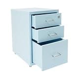 Ekdxeaa 3 Drawer File Cabinet with Lock, Mobile Rolling Filing Cabinet with Wheels, Metal Office Storage Cabinet for Home, Office, Under Desk, Lockable Vertical File Organizer, 11 x 16 x 19 Inch