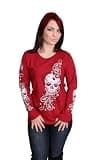Milwaukee Leather Indy Red 'Sugar Paisley' Ladies Long Sleeve Shirt-MPLH227024-RED-M