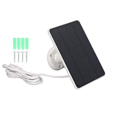 Compatible with Security Camera and Small Appliances - 4W Solar Panel Battery Charger with Micro USB Interface - Monocrystalline Silicon Photovoltaic Power Module for Continuous (White)