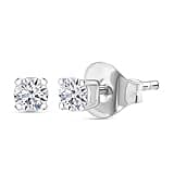 Shop LC Lab Grown Diamond Stud Earrings for Women | 0.33 Carat | G-H Color SI Clarity | 925 Sterling Silver Platinum Plated | Round | 4-Prong Basket | Push Back | Fine Jewelry