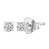 Shop LC Lab Grown Diamond Stud Earrings for Women | 0.33 Carat | G-H Color SI Clarity | 925 Sterling Silver Platinum Plated | Round | 4-Prong Basket | Push Back | Fine Jewelry