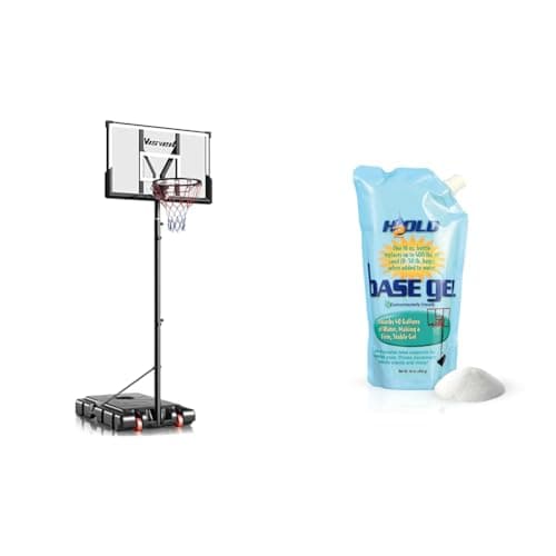 VISVEIL Basketball Hoop,Portable Basketball Hoop System for Outdoor, Adjustable Height 5.7-10ft 45in & BaseGel Polymer for Basketball Goal and Outdoor Indoor Sign Hoops Bases