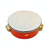 KiBcsLic Double Row Tambourine Portable Percussion Instrument Bright Acoustics & Rhythm Tool for Kids, Stage, 6 Inch