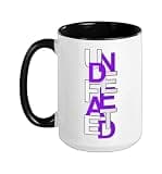Purple Color Undefeated Purple Graphic Ceramic Mug, Black/White, 15oz