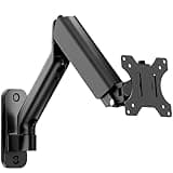 monTEK Single Monitor Wall Mount for 17 to 32 inch Flat/Curved Screens, Holds to 19.8 lbs, Full Motion Adjustable Mechanical Spring Monitor Arm, 75x75/100x100 VESA Wall Mount, Black
