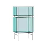 WANGHAI2024M Bookcases Minimalist Transparent Acrylic Stainless Steel Bookshelf Multi-Tier Storage Stand with Legs