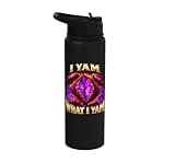 I Yam What I Yam Bootleg Meme Ube Pun Purple Yam Dad Joke Stainless Steel Insulated Water Bottle