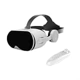 VR Headset Virtual Reality Headsets VR Glasses with Remote Control, for iOS and for Android, VR 3D-Video Glasses for Movies & Play Games(White)