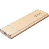 External Hard Drive128GB,Portable Solid State Hard Drive, Ultra Slim External SSD Compatible with Windows PC, Mac, Laptop (128GB Golden)