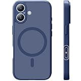 TAURI for iPhone 17 Case, Compatible with MagSafe, (Full Camera Protection) Camera Control Cover Solid-Color Matte Magnetic Phone Case for iPhone 17 - Blue