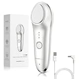 Hot Cold Sonic Facial Massager, 42°C Heating & 6°C Cooling Skin Device with Vibration, Rechargeable Auto Shut Off Face Massage Tool with Stainless Steel Head for Daily Home Skincare